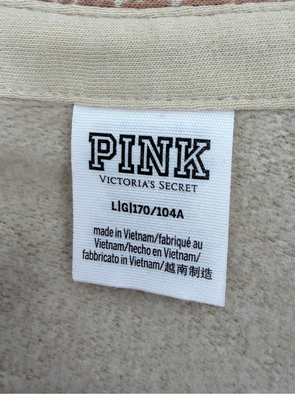VS Pink beige plaid oversize soft button down shacket size large - Picture 10 of 12